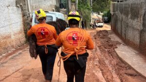 Equipe GRAD Brasil em uma operação de resgate em cenário de movimento de massa. Foto: GRAD Brasil.